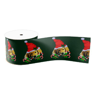Golden Retriever Puppy Christmas Grosgrain Ribbon