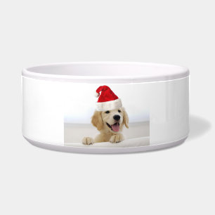 Golden Retriever Puppy Christmas Large Pet Bowl