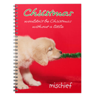 Golden Retriever Puppy Christmas Mischief Notebook