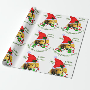 Golden Retriever Puppy Christmas Wrapping Paper
