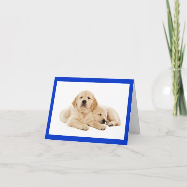 Golden Retriever Puppy Dog Blank Note Card (Front)
