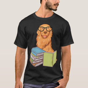 Golden Retriever Puppy Dog Bookworm Passionate Boo T-Shirt