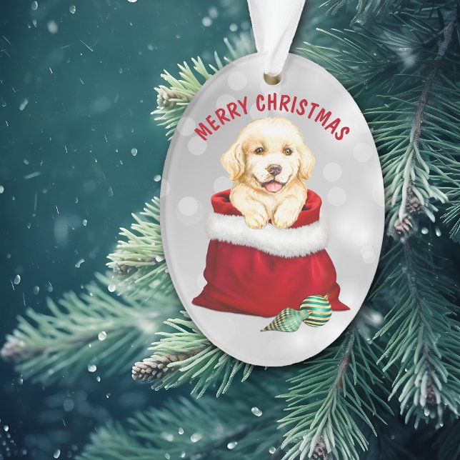 Golden Retriever Puppy Dog Gift Surprise Ornament (Creator Uploaded)