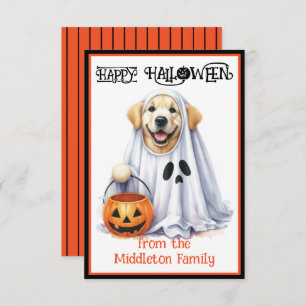 Golden Retriever Puppy Dog Happy Halloween Card