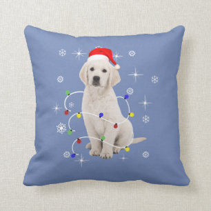 Golden Retriever Puppy Dog Holiday Christmas Cushion