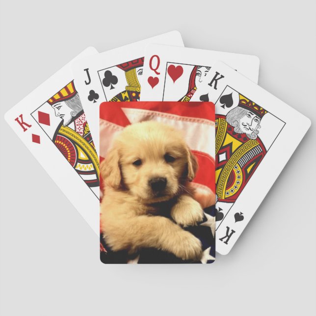 Golden Retriever Puppy Dog Playing Cards (Back)