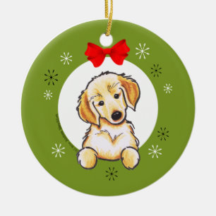 Golden Retriever Puppy First Christmas Classic Ceramic Tree Decoration