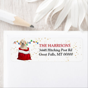 Golden Retriever Puppy Gift Bag Return Address Label