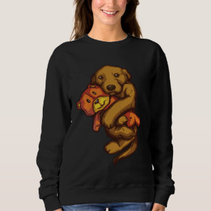 Golden Retriever Puppy Hug Teddy Bear Sweatshirt