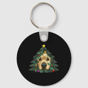 Golden-retriever-puppy In Christmas Tree Key Ring