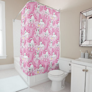 Golden Retriever Puppy in Pink Garden Shower Curtain