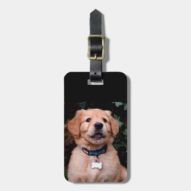 Golden Retriever Puppy Luggage Tag (Front Vertical)