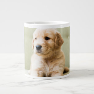 Golden Retriever Puppy on Couch Large Coffee Mug