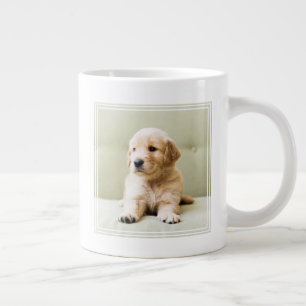 Golden Retriever Puppy on Couch Large Coffee Mug