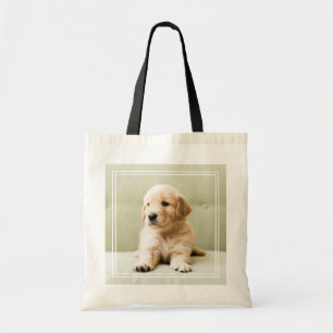 Golden Retriever Puppy on Couch Tote Bag