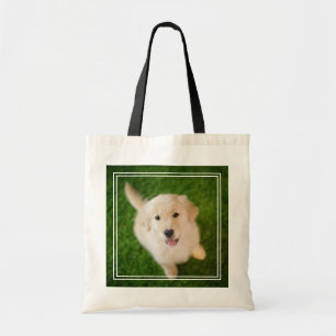 Golden Retriever Puppy on Grass Tote Bag
