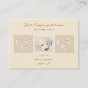 Golden Retriever Puppy Painting - Original Dog Art Business Card