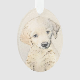 Golden Retriever Puppy Painting - Original Dog Art Ornament