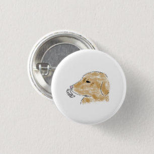 Golden Retriever Puppy Playing With Ghost 3 Cm Round Badge
