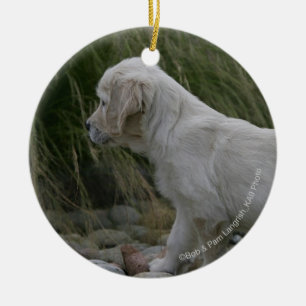 Golden Retriever Puppy Standing Ceramic Tree Decoration