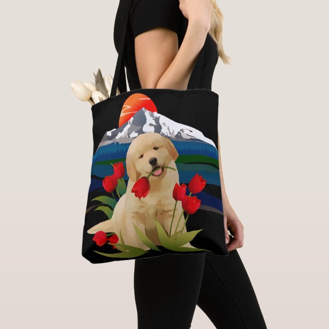 Golden Retriever Puppy Tote Bag (Close Up)