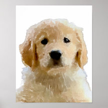 Golden Retriever Puppy - Watercolor Design