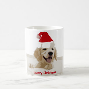 Golden Retriever Puppy wishing Merry Christmas mug