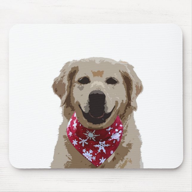 Golden Retriever Puppy with Bandanna Mousepad (Front)