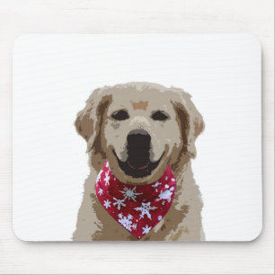Golden Retriever Puppy with Bandanna Mousepad