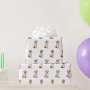 Golden Retriever Puppy With Glasses Wrapping Paper
