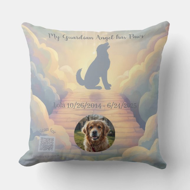 Golden Retriever Rainbow Bridge Memorial Pillow (Front)