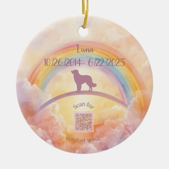  Golden Retriever Rainbow Bridge Ornament (Front)