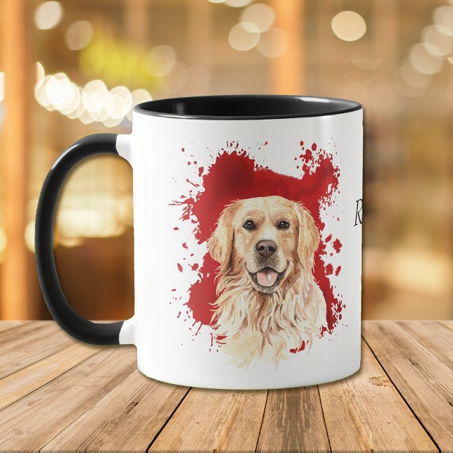 Golden Retriever Red Abstract Background Mug (Creator Uploaded)