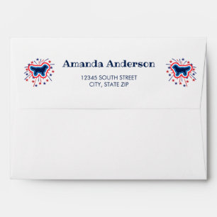 Golden Retriever Red White And Blue 4th Of July Envelope