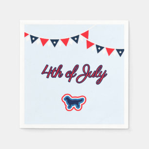 Golden Retriever Red White And Blue 4th Of July Napkin
