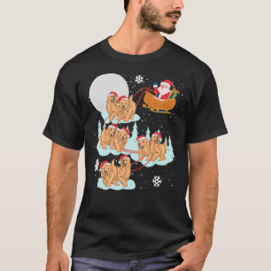 Golden Retriever Reindeer Santa Sleigh T-Shirt