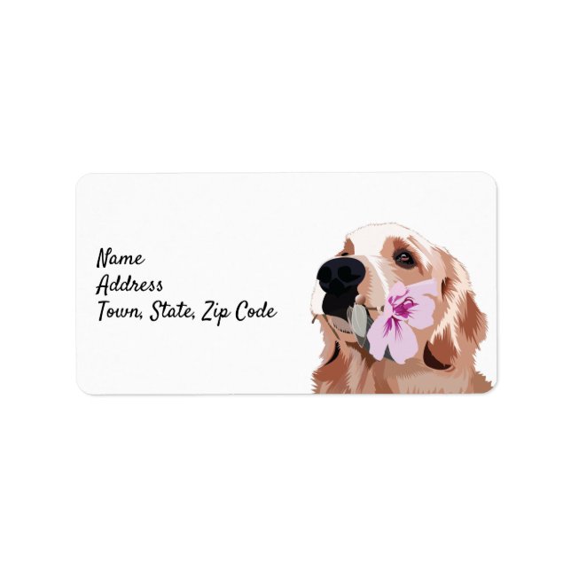 Golden Retriever Return Address Label (Front)