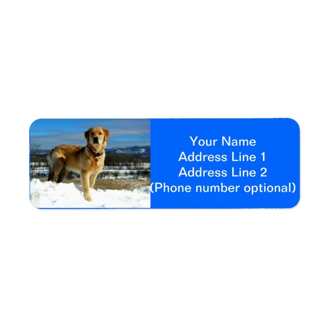 Golden Retriever Return Address Label (Front)