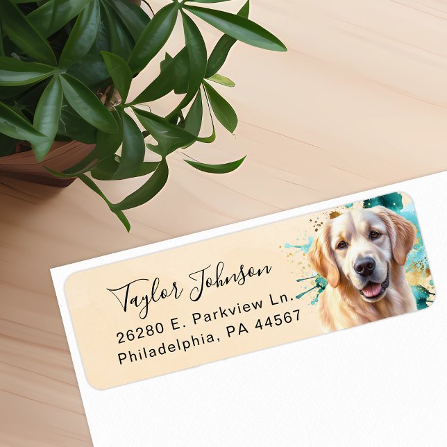 Golden Retriever Return Address Label (Creator Uploaded)