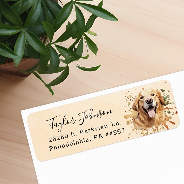 Golden Retriever Return Address Label (Creator Uploaded)