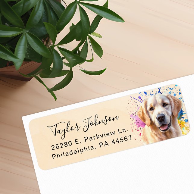 Golden Retriever Return Address Label (Creator Uploaded)