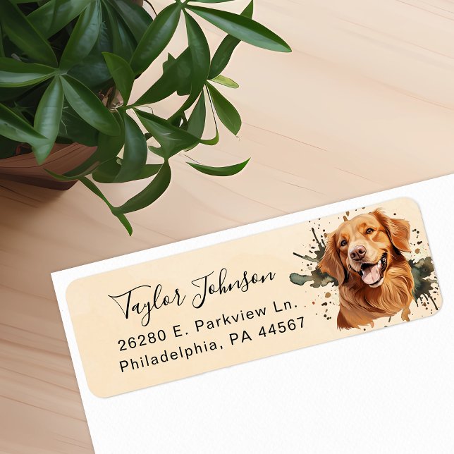 Golden Retriever Return Address Label (Creator Uploaded)