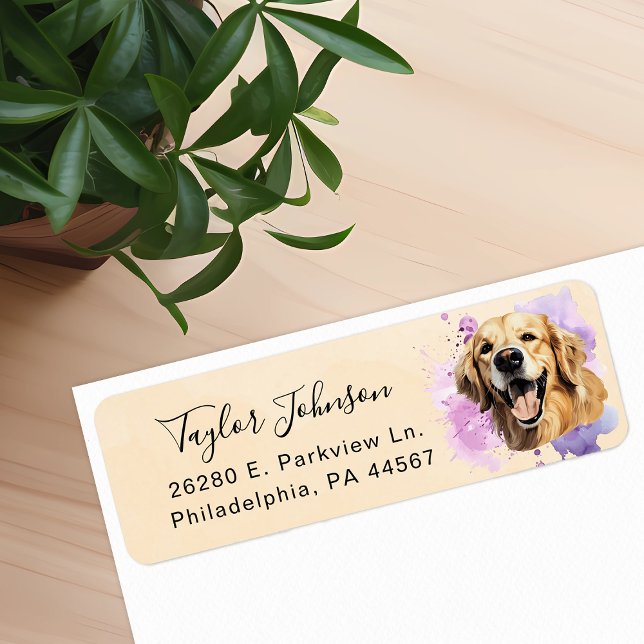Golden Retriever Return Address Label (Creator Uploaded)