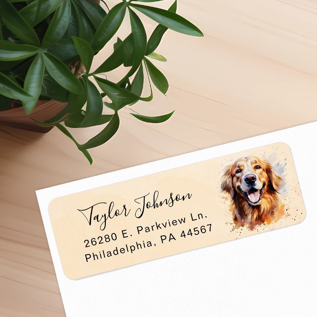 Golden Retriever Return Address Label (Creator Uploaded)
