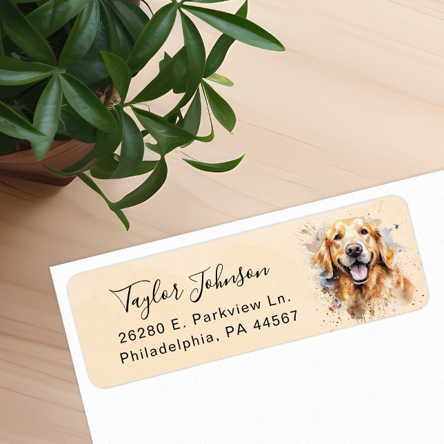 Golden Retriever Return Address Label (Creator Uploaded)