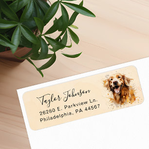 Golden Retriever Return Address Label