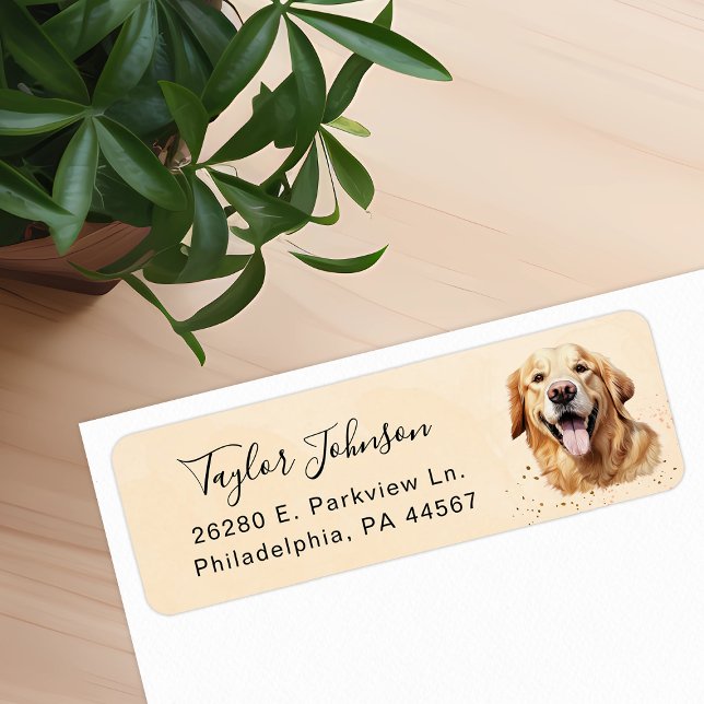 Golden Retriever Return Address Label (Creator Uploaded)