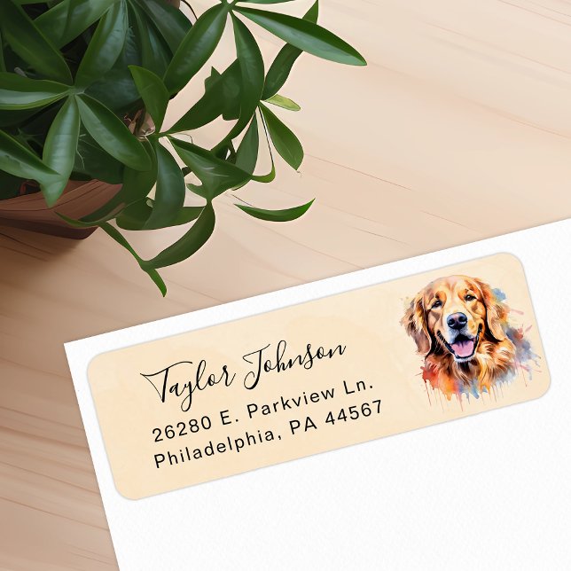 Golden Retriever Return Address Label (Creator Uploaded)
