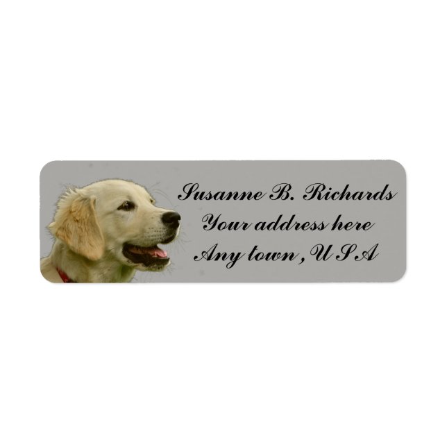 Golden Retriever Return Address Label (Front)