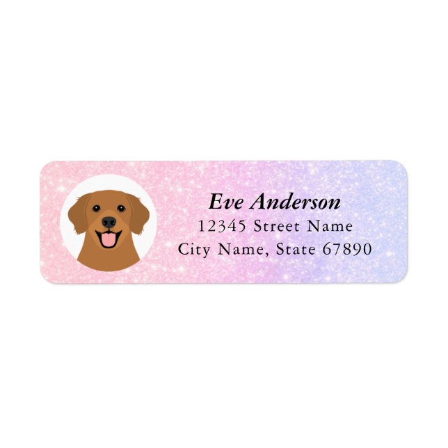 Golden Retriever Return Address Labels (Front)